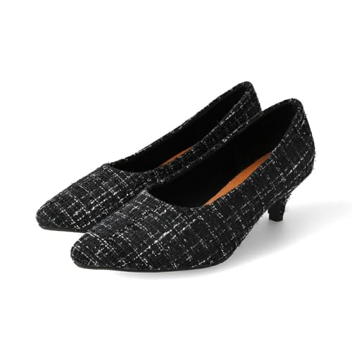 [welleg] [ウェレッグ] 4E 幅広 freely（フリーリー） パンプス[5.5cmヒール] レディース 歩きやすい 幅広 ポインテッドトゥ 靴 脱げにくい ミドルヒール 結婚式 冠婚葬祭 4026 26.0cm